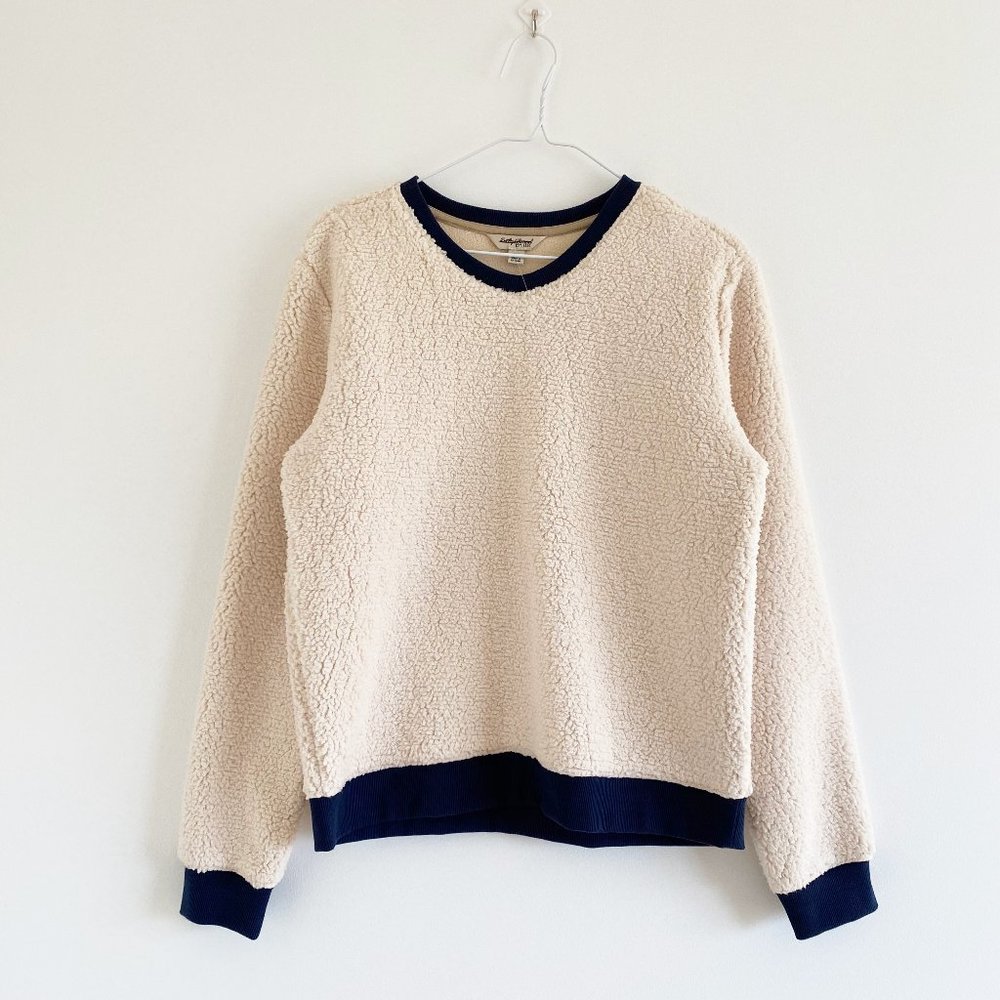 Lucky Brand, NWOT, Vintage Women's Sherpa/Fleece Pullover Sweatshirt, Cream, M
